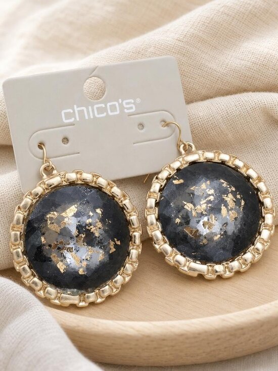 Chico's Jewelry - Chico's black round earrings